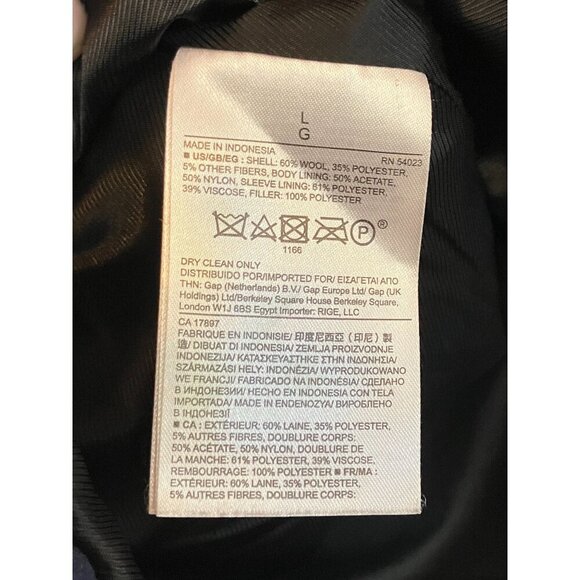 Banana Republic Mens Vintage Y2K Navy Military Peacoat Jacket Large Blue FA EXC - Picture 7 of 12